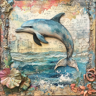 Nautical Sign, Dolphin Sign, DCO-02552, Sign For Wreath, 10x10